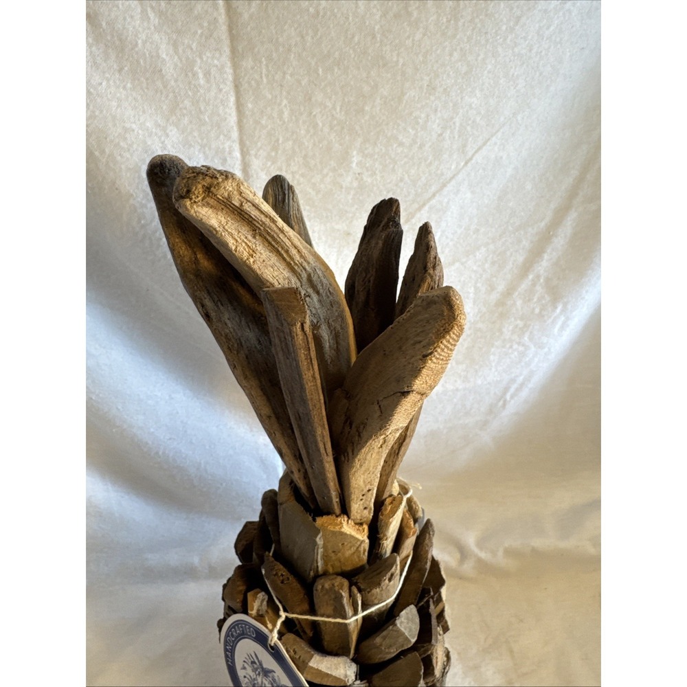 Driftwood Pineapple Decor Tropical Wood Sculpture Handcrafted In Philippines 16" - Picture 3 of 7